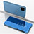 Handytasche Stand Schutzhülle Leder Rahmen Spiegel Tasche L02 für Huawei Nova 6 SE Hellblau