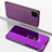 Handytasche Stand Schutzhülle Leder Rahmen Spiegel Tasche L02 für Huawei Nova 6 SE Violett