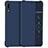 Handytasche Stand Schutzhülle Leder Rahmen Spiegel Tasche L02 für Huawei P20 Blau