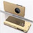Handytasche Stand Schutzhülle Leder Rahmen Spiegel Tasche L02 für OnePlus 7T Gold