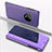 Handytasche Stand Schutzhülle Leder Rahmen Spiegel Tasche L02 für OnePlus 7T Violett
