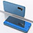 Handytasche Stand Schutzhülle Leder Rahmen Spiegel Tasche L02 für Samsung Galaxy Note 10 5G Hellblau