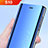 Handytasche Stand Schutzhülle Leder Rahmen Spiegel Tasche L02 für Samsung Galaxy S10 5G Blau
