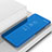 Handytasche Stand Schutzhülle Leder Rahmen Spiegel Tasche L02 für Samsung Galaxy S10 5G Hellblau