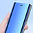 Handytasche Stand Schutzhülle Leder Rahmen Spiegel Tasche L02 für Samsung Galaxy S10 Blau