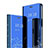 Handytasche Stand Schutzhülle Leder Rahmen Spiegel Tasche L04 für Huawei Mate 20 Pro Hellblau