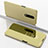 Handytasche Stand Schutzhülle Leder Rahmen Spiegel Tasche M02 für Oppo R17 Pro Gold