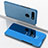 Handytasche Stand Schutzhülle Leder Rahmen Spiegel Tasche M03 für Huawei Honor View 20 Hellblau