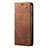 Handytasche Stand Schutzhülle Stoff für Samsung Galaxy M31 Prime Edition Braun