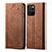 Handytasche Stand Schutzhülle Stoff für Samsung Galaxy S10 Lite Braun