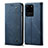 Handytasche Stand Schutzhülle Stoff für Samsung Galaxy S20 Ultra 5G Blau