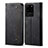 Handytasche Stand Schutzhülle Stoff für Samsung Galaxy S20 Ultra 5G Schwarz
