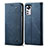 Handytasche Stand Schutzhülle Stoff für Xiaomi Mi 12 5G Blau