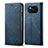 Handytasche Stand Schutzhülle Stoff für Xiaomi Poco X3 NFC Blau