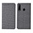 Handytasche Stand Schutzhülle Stoff H01 für Huawei P30 Lite New Edition Grau