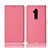 Handytasche Stand Schutzhülle Stoff H01 für OnePlus 7T Pro Rosa