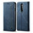 Handytasche Stand Schutzhülle Stoff H01 für OnePlus 8 Blau