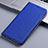 Handytasche Stand Schutzhülle Stoff H12P für Apple iPhone 8 Plus Blau