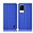 Handytasche Stand Schutzhülle Stoff H12P für Vivo iQOO 8 5G Blau
