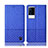 Handytasche Stand Schutzhülle Stoff H13P für Vivo iQOO 8 5G Blau
