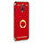 Hülle Luxus Metall Rahmen und Kunststoff mit Fingerring Ständer für Samsung Galaxy J7 Plus Rot