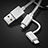 Lightning USB Ladekabel Kabel Android Micro USB C01 für Apple iPad Air 2 Silber