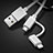 Lightning USB Ladekabel Kabel Android Micro USB C01 für Apple iPhone 11 Silber