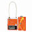 Luxus Leder Hülle Handyhülle und Kunststoff Schutzhülle Hartschalen Tasche B02 für Samsung Galaxy Z Flip4 5G Orange