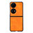 Luxus Leder Hülle Handyhülle und Kunststoff Schutzhülle Hartschalen Tasche B06H für Huawei P60 Pocket