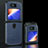 Luxus Leder Hülle Handyhülle und Kunststoff Schutzhülle Hartschalen Tasche BH2 für Motorola Moto RAZR (2022) 5G Blau