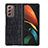 Luxus Leder Hülle Handyhülle und Kunststoff Schutzhülle Hartschalen Tasche BH3 für Samsung Galaxy Z Fold2 5G Schwarz