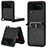 Luxus Leder Hülle Handyhülle und Kunststoff Schutzhülle Hartschalen Tasche BY1 für Samsung Galaxy Z Flip4 5G