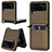 Luxus Leder Hülle Handyhülle und Kunststoff Schutzhülle Hartschalen Tasche BY1 für Samsung Galaxy Z Flip4 5G