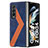 Luxus Leder Hülle Handyhülle und Kunststoff Schutzhülle Hartschalen Tasche H07 für Samsung Galaxy Z Fold4 5G Blau