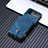 Luxus Leder Hülle Handyhülle und Kunststoff Schutzhülle Hartschalen Tasche L06 für Samsung Galaxy Z Flip4 5G Blau