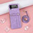 Luxus Leder Hülle Handyhülle und Kunststoff Schutzhülle Hartschalen Tasche R06 für Samsung Galaxy Z Flip3 5G Violett
