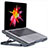 NoteBook Halter Halterung Kühler Cooler Kühlpad Lüfter Laptop Ständer 9 Zoll bis 16 Zoll Universal M16 für Apple MacBook Pro 15 zoll Retina Grau