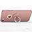 Schutzhülle Kunststoff Hülle Matt Loch mit Fingerring Ständer für Apple iPhone 8 Rosa