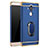 Schutzhülle Luxus Metall Rahmen und Kunststoff mit Fingerring Ständer A03 für Huawei Mate 9 Blau