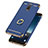 Schutzhülle Luxus Metall Rahmen und Kunststoff mit Fingerring Ständer für Samsung Galaxy C8 C710F Blau