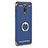 Schutzhülle Luxus Metall Rahmen und Kunststoff mit Fingerring Ständer für Samsung Galaxy J7 Plus Blau