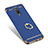 Schutzhülle Luxus Metall Rahmen und Kunststoff mit Fingerring Ständer für Samsung Galaxy J7 Plus Blau
