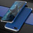 Schutzhülle Luxus Metall Rahmen und Kunststoff Schutzhülle Tasche M01 für Oppo R15X Hellblau