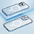 Schutzhülle Luxus Metall Rahmen und Kunststoff Schutzhülle Tasche mit Mag-Safe Magnetic Magnetisch Bling-Bling LF1 für Apple iPhone 13 Pro Blau