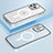 Schutzhülle Luxus Metall Rahmen und Kunststoff Schutzhülle Tasche mit Mag-Safe Magnetic Magnetisch Bling-Bling LF1 für Apple iPhone 13 Pro Silber