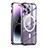 Schutzhülle Luxus Metall Rahmen und Kunststoff Schutzhülle Tasche mit Mag-Safe Magnetic Magnetisch LK1 für Apple iPhone 15 Pro Violett