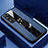 Silikon Hülle Handyhülle Gummi Schutzhülle Flexible Leder Tasche mit Magnetisch Fingerring Ständer für Huawei Honor 30 Lite 5G Blau