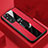 Silikon Hülle Handyhülle Gummi Schutzhülle Flexible Leder Tasche mit Magnetisch Fingerring Ständer für Huawei Honor 30 Lite 5G Rot