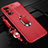 Silikon Hülle Handyhülle Gummi Schutzhülle Flexible Leder Tasche mit Magnetisch Fingerring Ständer für Oppo K7x 5G Rot
