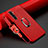 Silikon Hülle Handyhülle Gummi Schutzhülle Flexible Leder Tasche mit Magnetisch Fingerring Ständer für Realme 6 Pro Rot